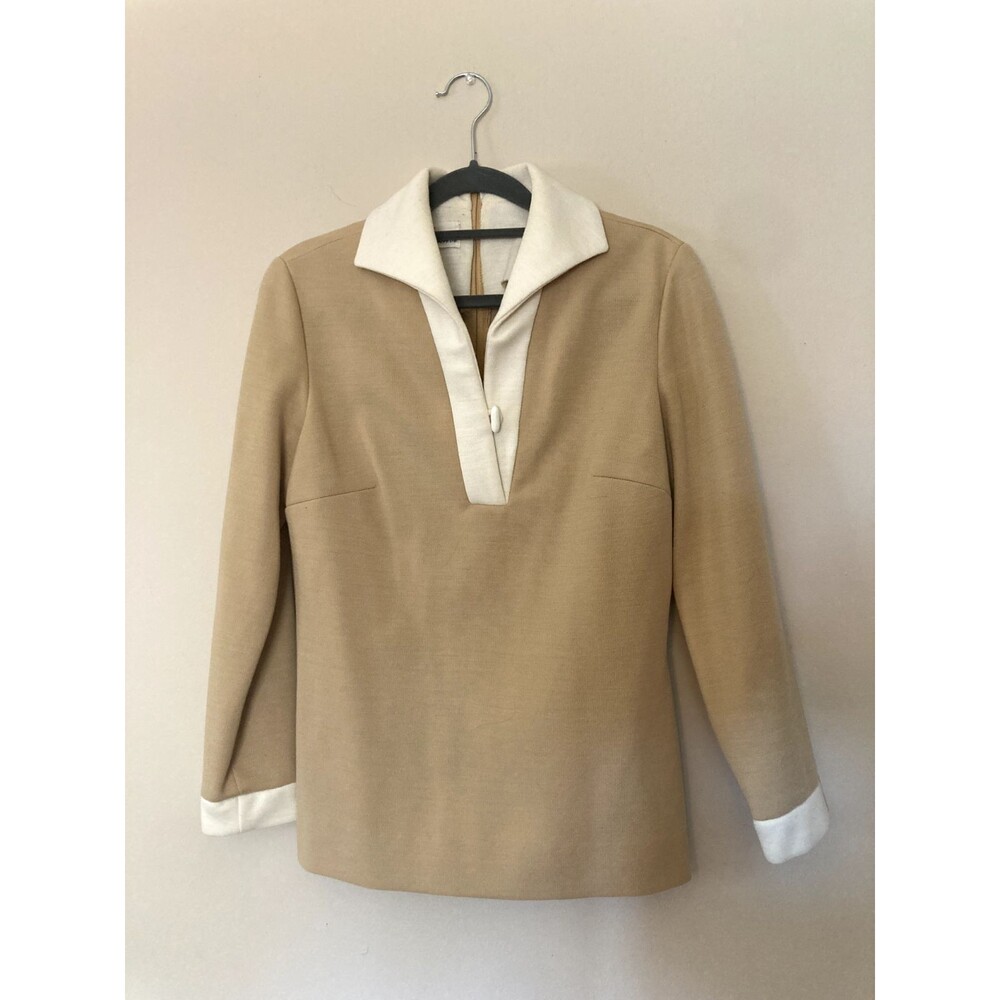 The Kollection Ltd Vintage Beige Cream Long Sleeved Top - size M